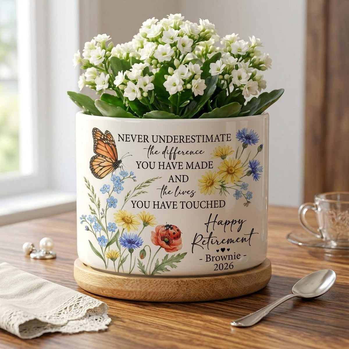Personalized Retirement Gift for Women 2026, Custom Name Planter Pot, Difference You Made Retirement Gift,Teacher Nurse Coworker Garden Gift