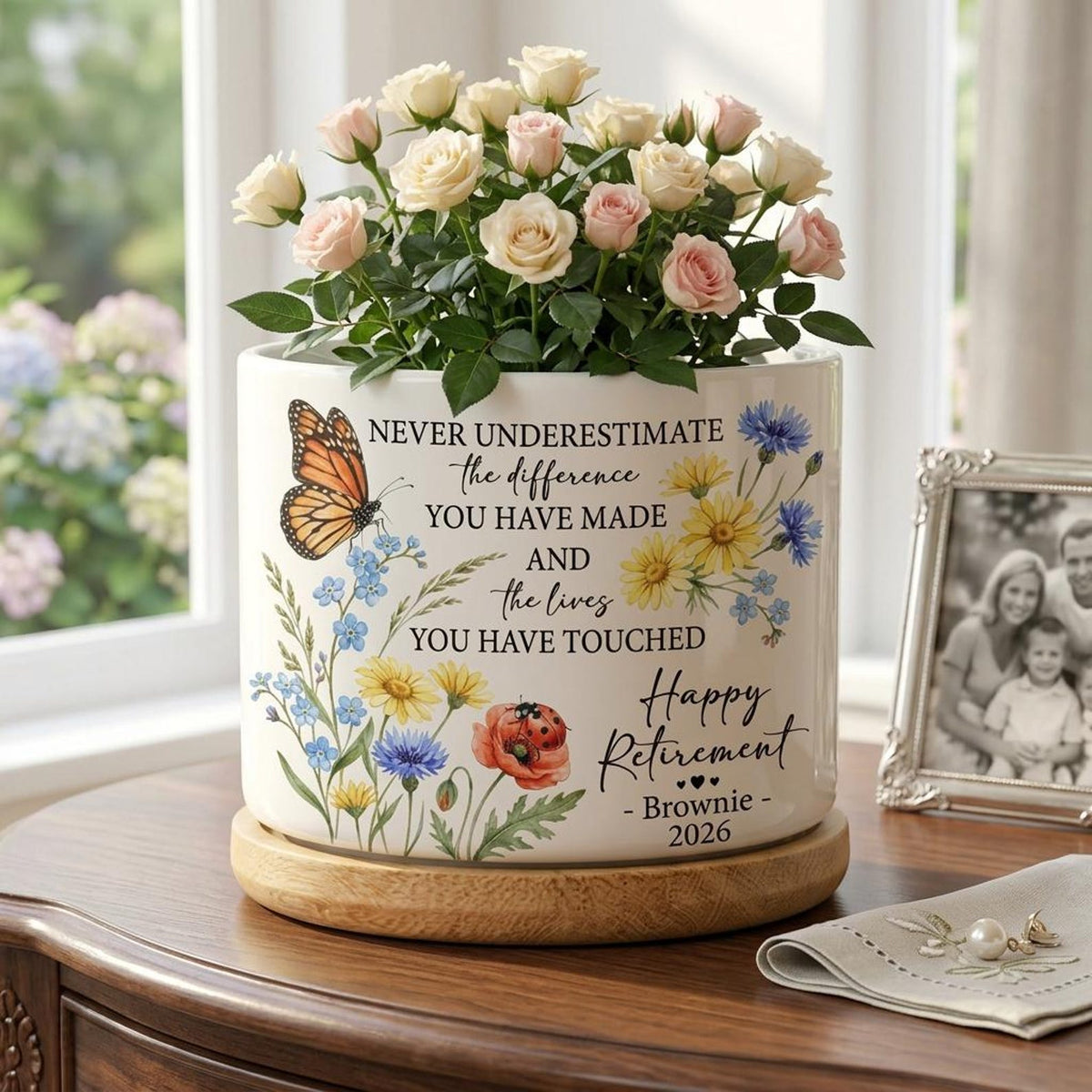 Personalized Retirement Gift for Women 2026, Custom Name Planter Pot, Difference You Made Retirement Gift,Teacher Nurse Coworker Garden Gift