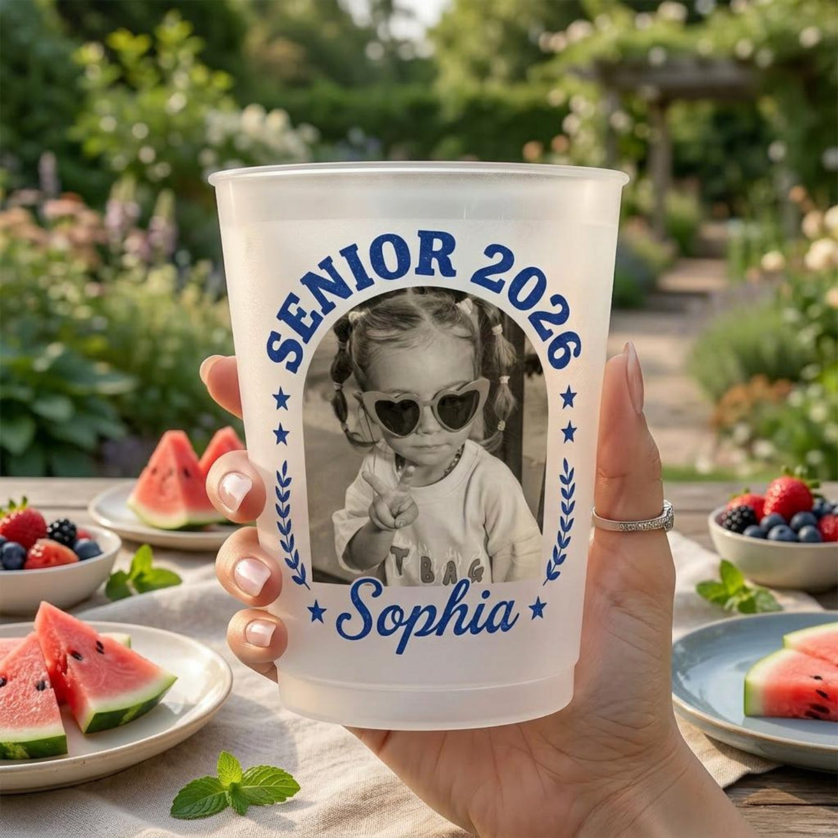 Personalized Senior Custom Vintage Photo Frosted Cup, Class of 2026 Graduation Gift, Graduation Drinkware, Senior Night Cup