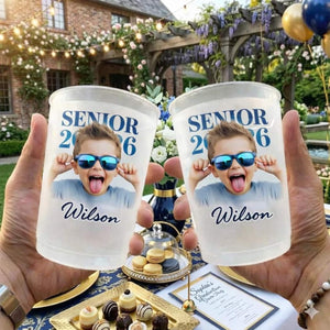 Custom Graduation Frosted Cup, Personalized Photo Senior Cup 2026, Class of 2026 Party Cups, Grad Party Decor, High School Graduation Gift
