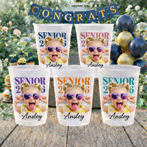 Custom Graduation Frosted Cup, Personalized Photo Senior Cup 2026, Class of 2026 Party Cups, Grad Party Decor, High School Graduation Gift
