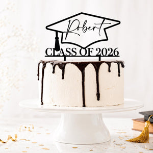 Personalized Wood Graduation Cake Topper / 2026 Graduation Decorations / Graduation Gift / Graduation Party / Cake Topper For Graduation
