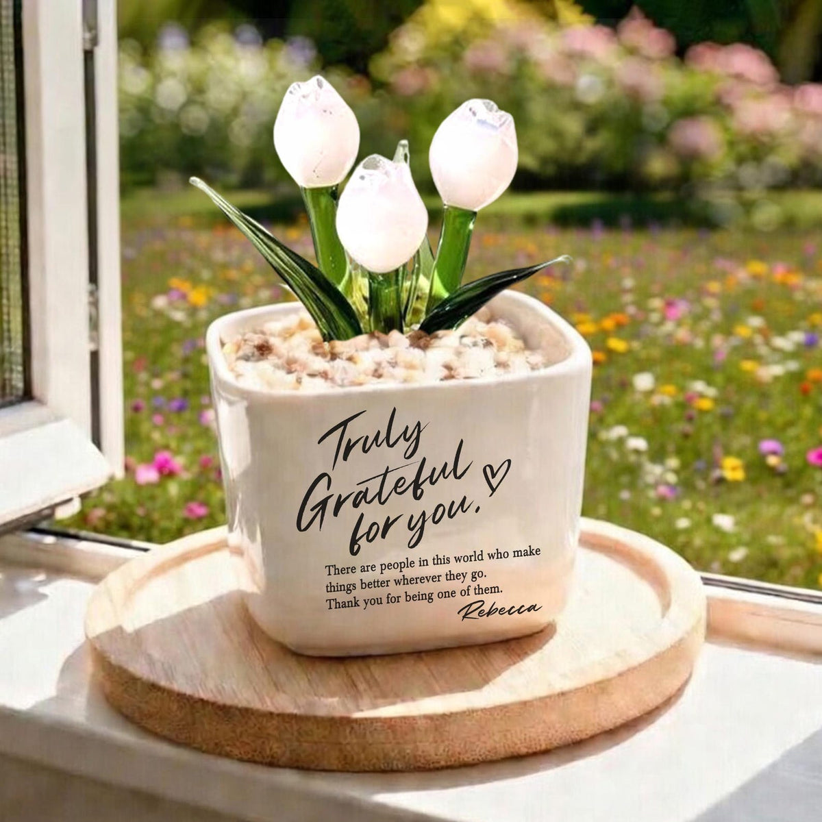 Custom Thank You Gift For Employee Appreciation Glass Flower Pot, Team Appreciation Gift, Coworker Gift, Client, Staff, Retirement Gift