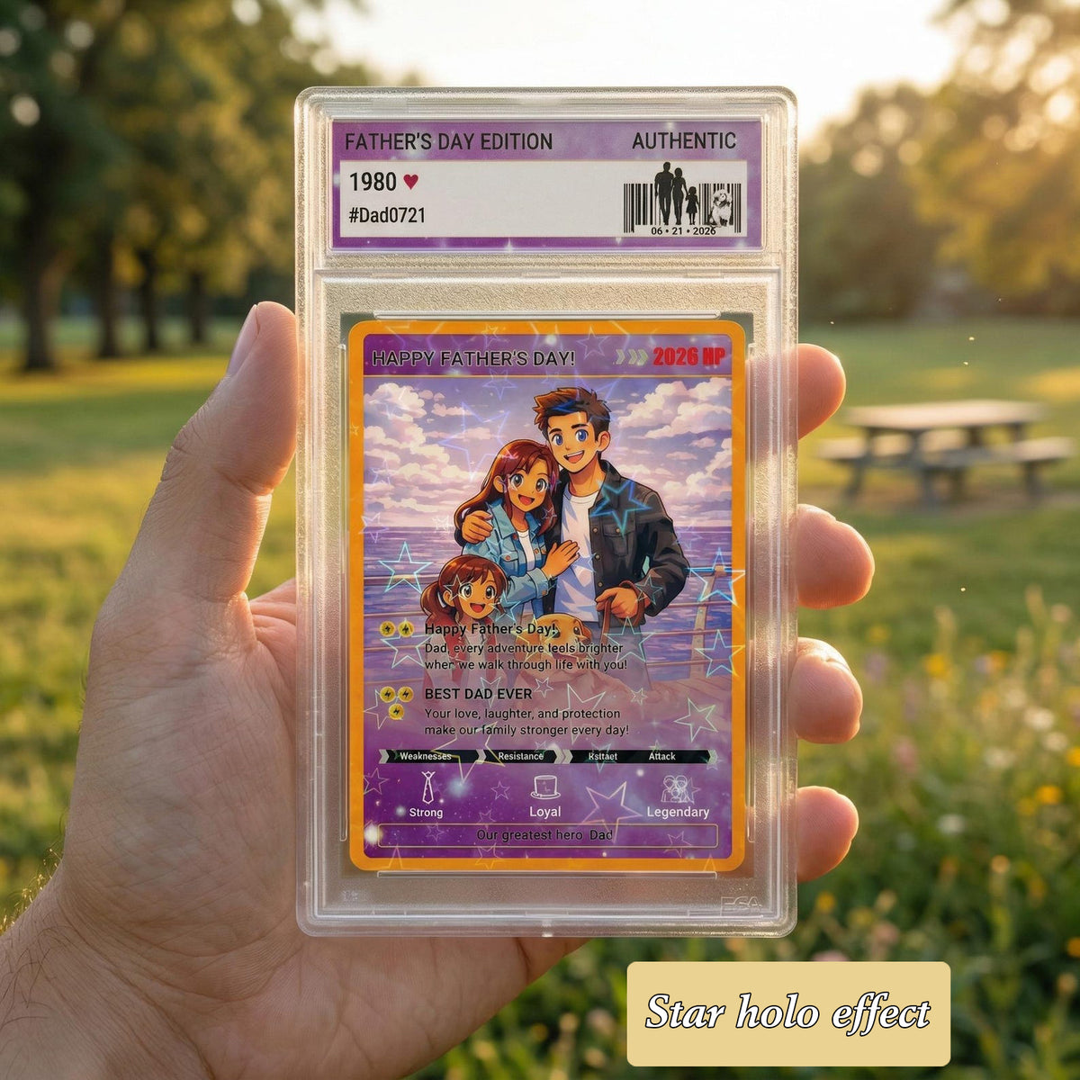 Custom Poke Card Dad Gift, Personalized Father Card, Level Dad Card, Father s Day Gift, Custom Photo Card, Gift for Dad