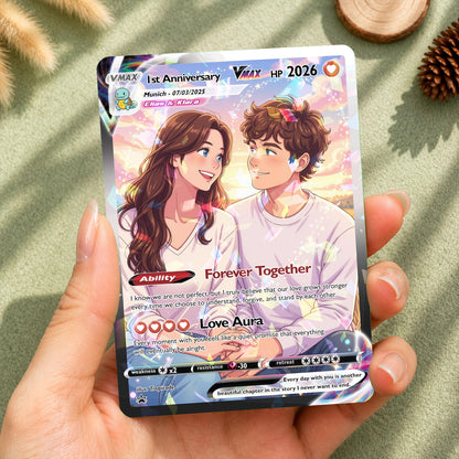Custom Poke Card, personalized poke, card anniversary, personalized PKM, PKM Couple Card , vmax, poke balls, gifts for him
