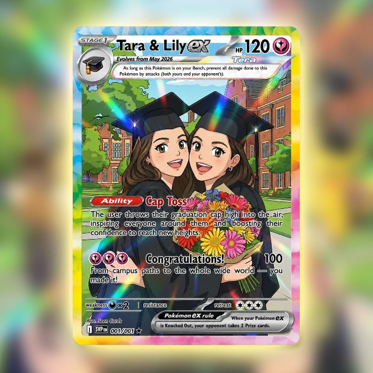 Custom Holographic Poke Style Trading Card Personalized Graduation Gift, Best Friend Printed Anime Portrait Keepsake 2026
