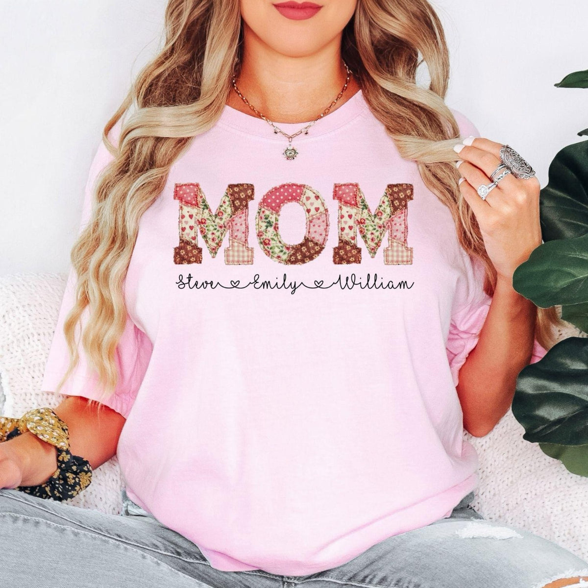 Personalized Mom Shirt, Custom Kids Names Comfort Color T-Shirt, Mother Gift Shirt, Mama Shirt, Mothers Day Shirt, Print Only Not a Patch