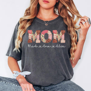 Personalized Mom Shirt, Custom Kids Names Comfort Color T-Shirt, Mother Gift Shirt, Mama Shirt, Mothers Day Shirt, Print Only Not a Patch