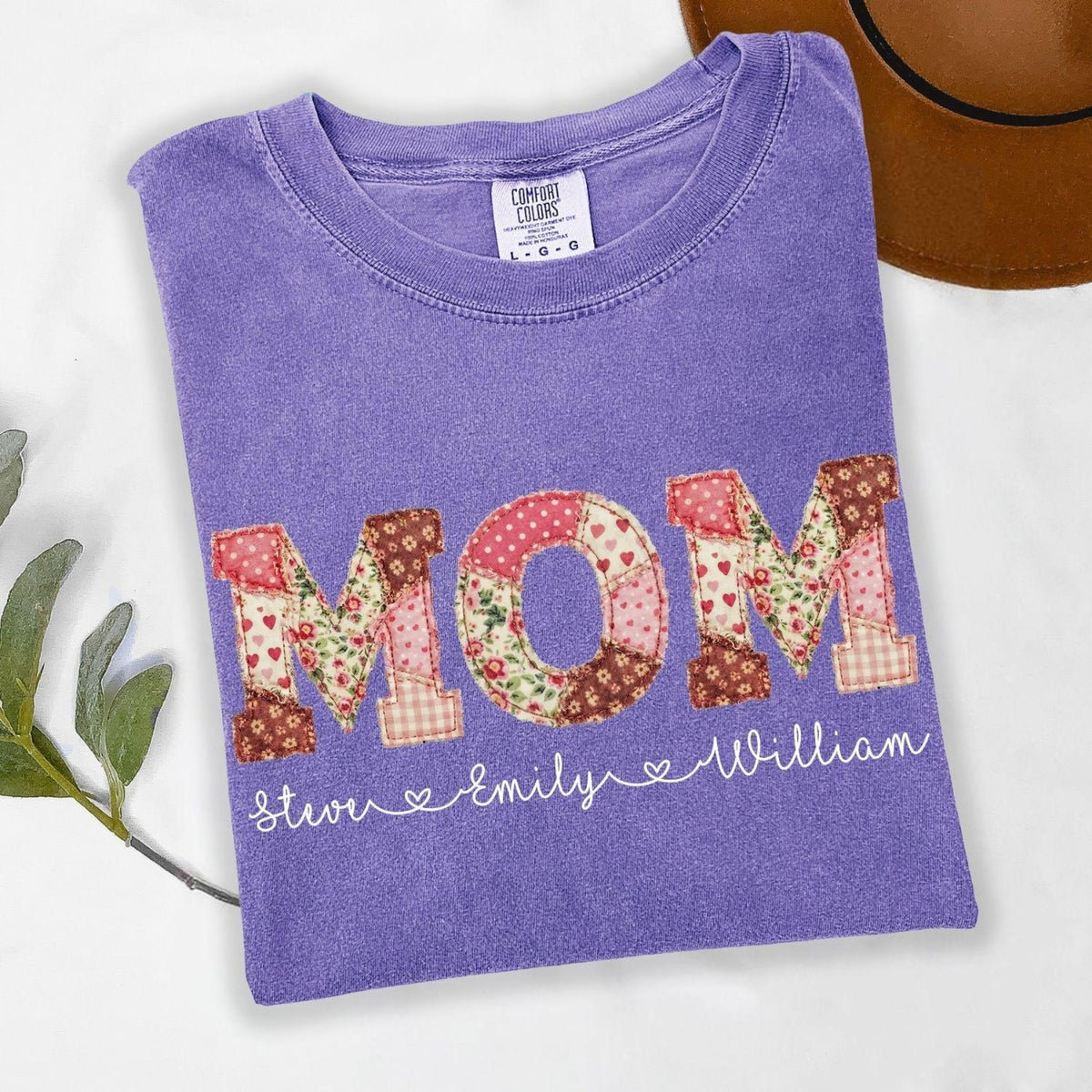 Personalized Mom Shirt, Custom Kids Names Comfort Color T-Shirt, Mother Gift Shirt, Mama Shirt, Mothers Day Shirt, Print Only Not a Patch