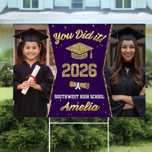 Class of 2026 Graduation Yard Sign, Personalized Photo Yard Sign, Custom Senior Yard Decor