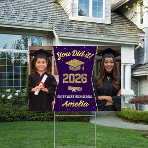 Class of 2026 Graduation Yard Sign, Personalized Photo Yard Sign, Custom Senior Yard Decor