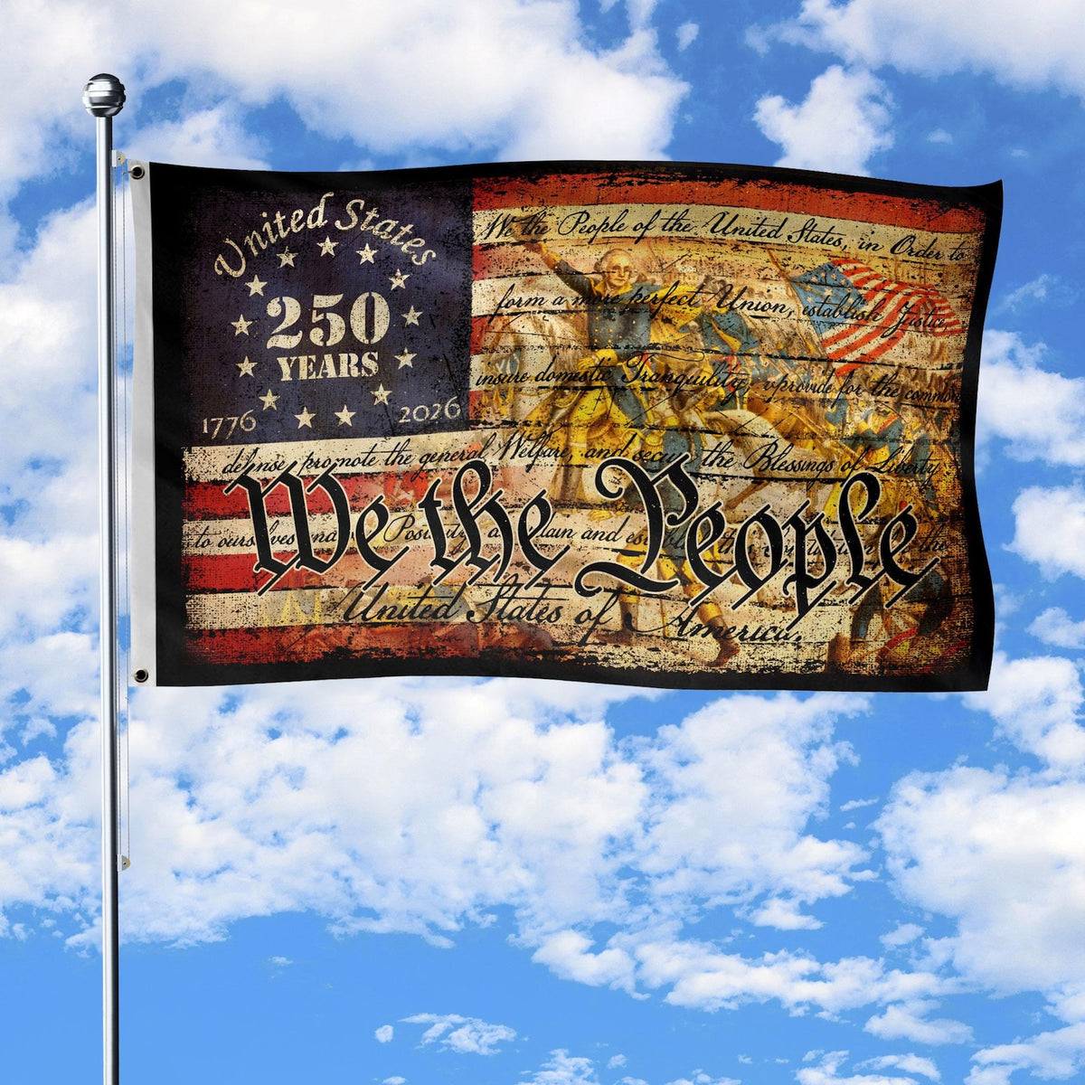 We The People 250th Anniversary Flag, 250 Years of Freedom Flag, USA Independence Day Decor, Fourth of July Gift, Celebration 1776-2026
