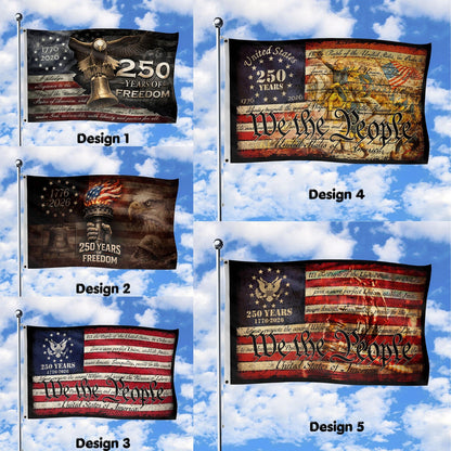 We The People 250th Anniversary Flag, 250 Years of Freedom Flag, USA Independence Day Decor, Fourth of July Gift, Celebration 1776-2026