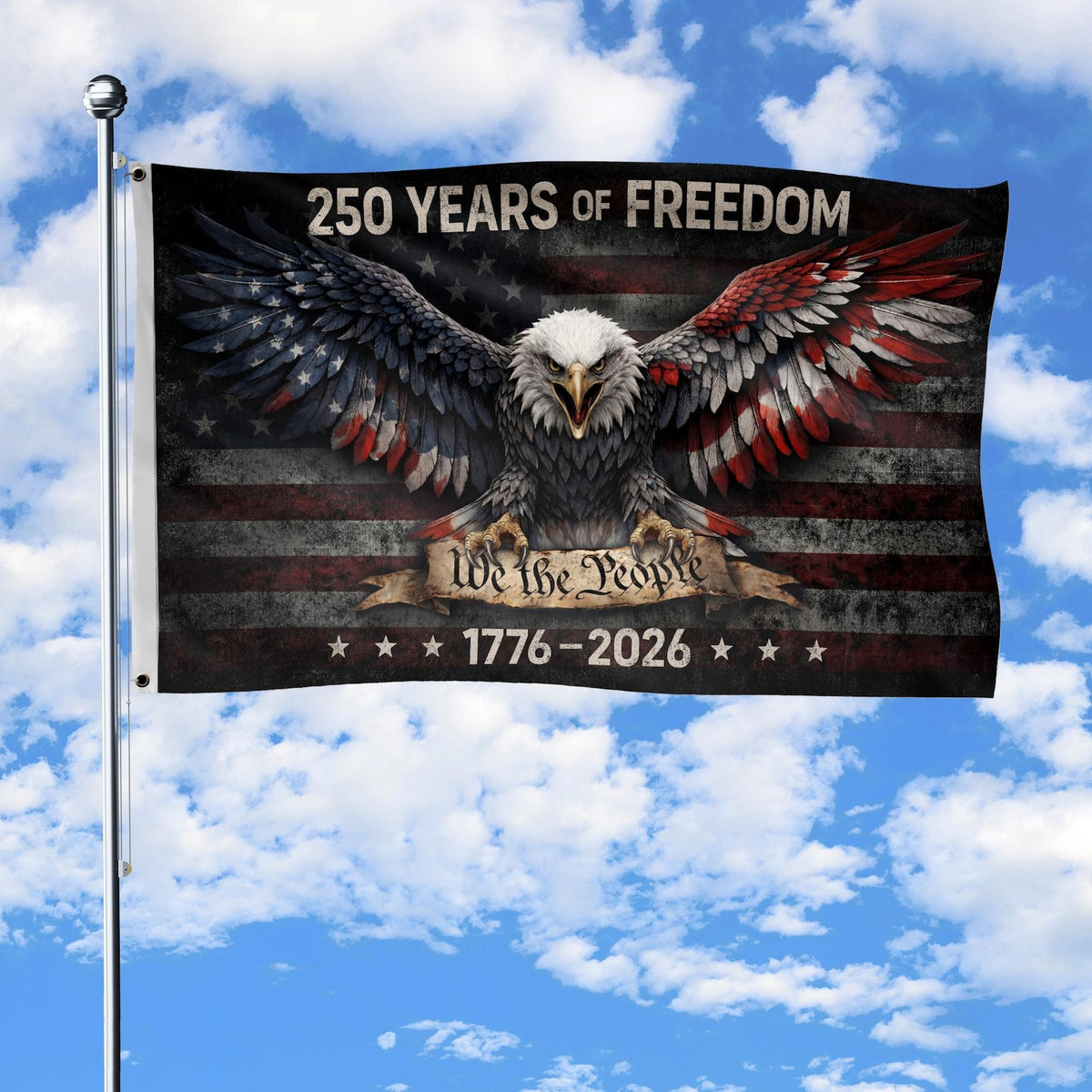 We The People 250th Anniversary Flag, 250 Years of Freedom Flag, USA Independence Day Decor, Fourth of July Gift, Celebration 1776-2026
