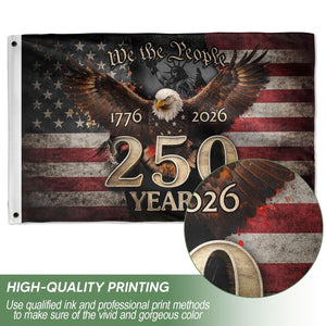 We The People 250th Anniversary Flag, 250 Years of Freedom Flag, USA Independence Day Decor, Fourth of July Gift, Celebration 1776-2026
