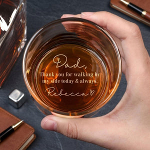 Engraved Whiskey Crystal Glass for Father of the Bride/Father of the Groom - Custom Wedding Gift, Father's Day Gift for Dad