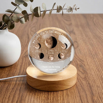 Thank You For Being Our Universe Mom Crystal Ball Lamp, Love You To The Moon and Back, Mother s Day Gift