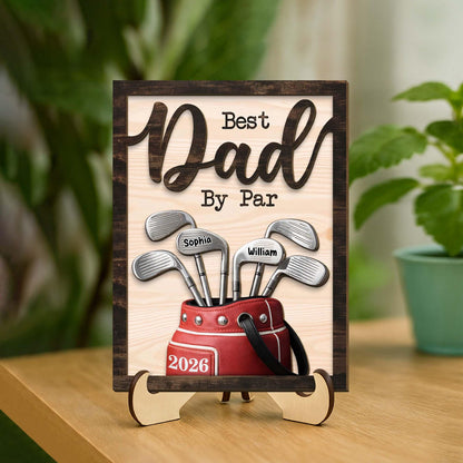 Personalized Golf Dad Plaque, Custom Wood Sign, Father's Day Gift
