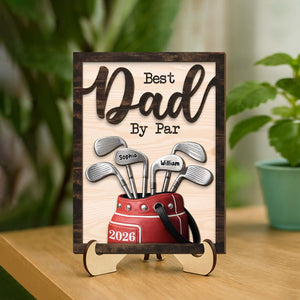 Personalized Golf Dad Plaque, Custom Wood Sign, Father's Day Gift