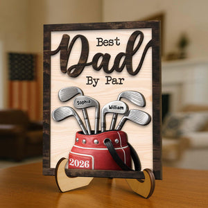 Personalized Golf Dad Plaque, Custom Wood Sign, Father's Day Gift