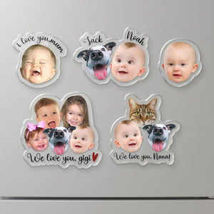 Custom Baby Face Photo Magnet, Personalized Mothers Day Gifts for Grandma, Custom Photo Acrylic Magnet, Grandma Gift from Grandkids