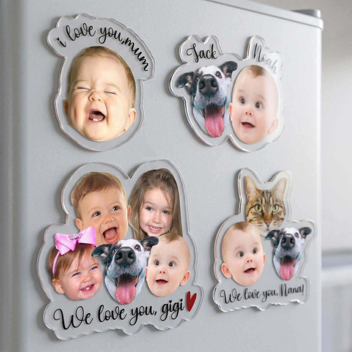 Custom Baby Face Photo Magnet, Personalized Mothers Day Gifts for Grandma, Custom Photo Acrylic Magnet, Grandma Gift from Grandkids