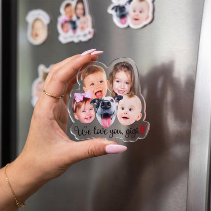 Custom Baby Face Photo Magnet, Personalized Mothers Day Gifts for Grandma, Custom Photo Acrylic Magnet, Grandma Gift from Grandkids