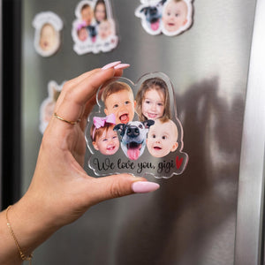 Custom Baby Face Photo Magnet, Personalized Mothers Day Gifts for Grandma, Custom Photo Acrylic Magnet, Grandma Gift from Grandkids