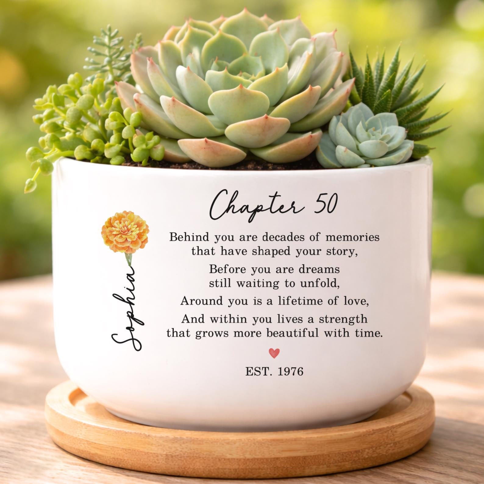 Personalized 50th Birthday Gift For Women, 50th Birthday Flower Pot, Custom Name Chapter 50 Planter