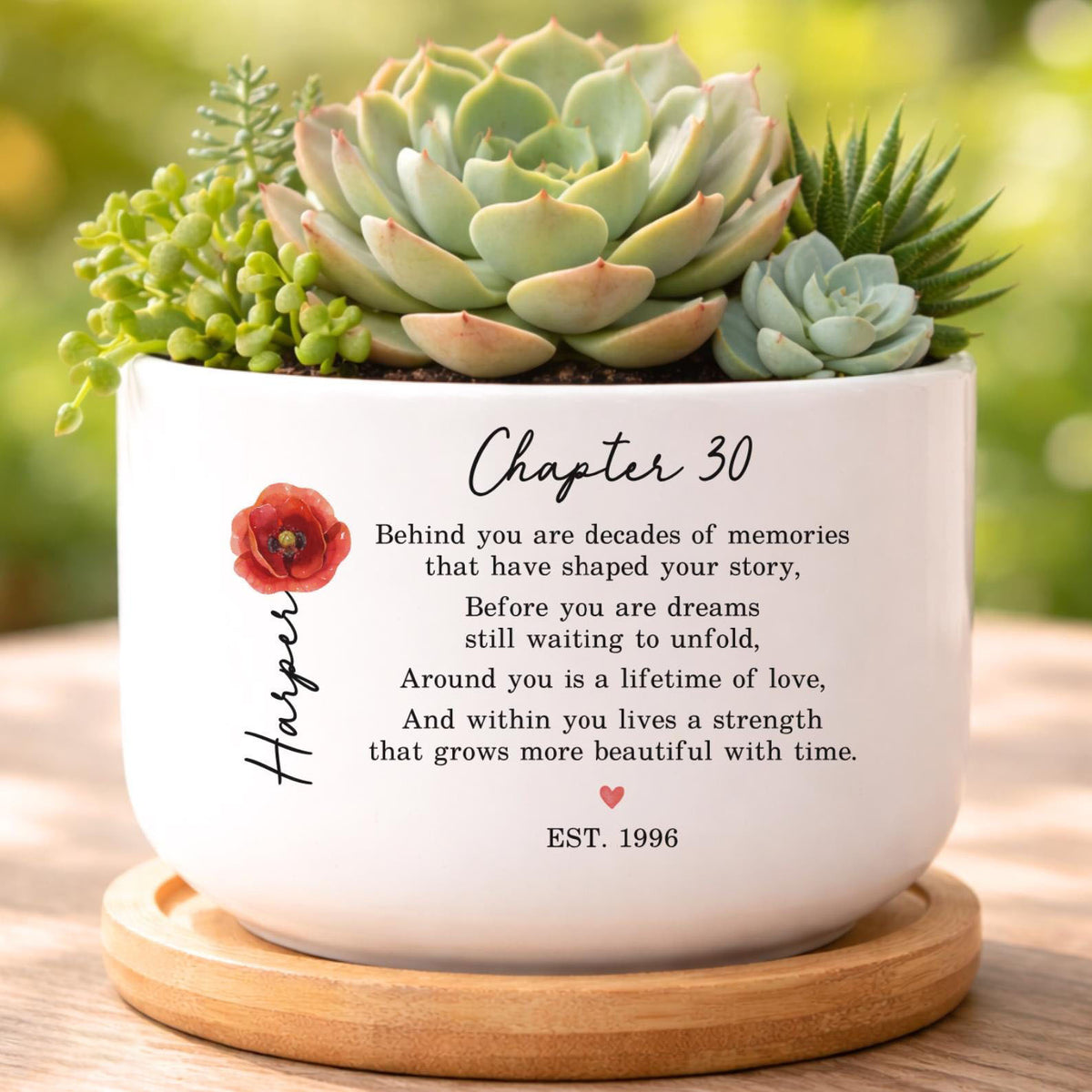 Personalized 30th Birthday Gift For Women, 30th Birthday Flower Pot, Custom Name Chapter 30 Planter