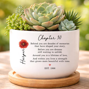 Personalized 30th Birthday Gift For Women, 30th Birthday Flower Pot, Custom Name Chapter 30 Planter