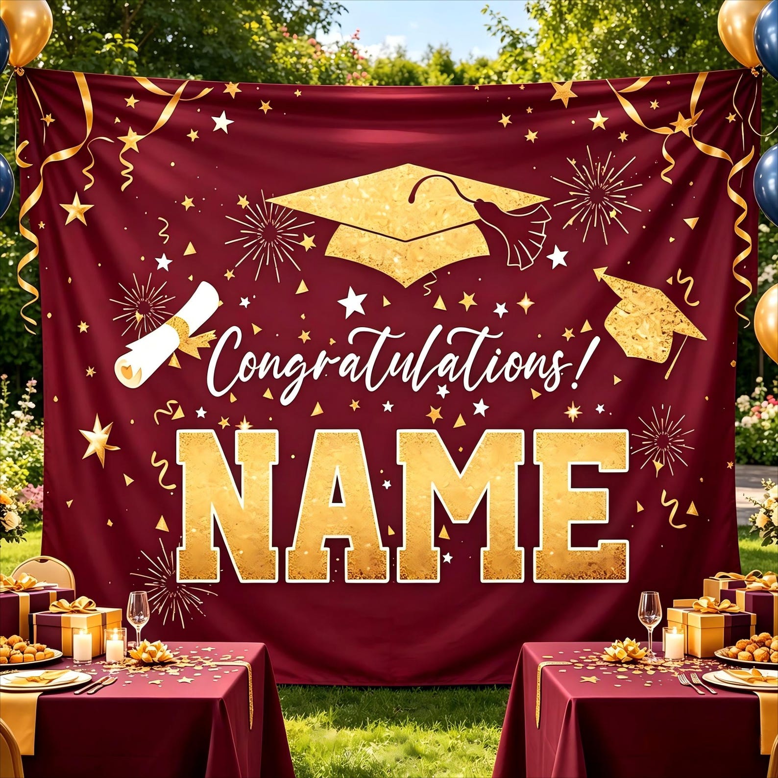 Custom Graduation Backdrop 2026, Personalized Class of 2026 Banner, Graduation Party Tapestry, Photo Booth Backdrop, Grad Party Decor