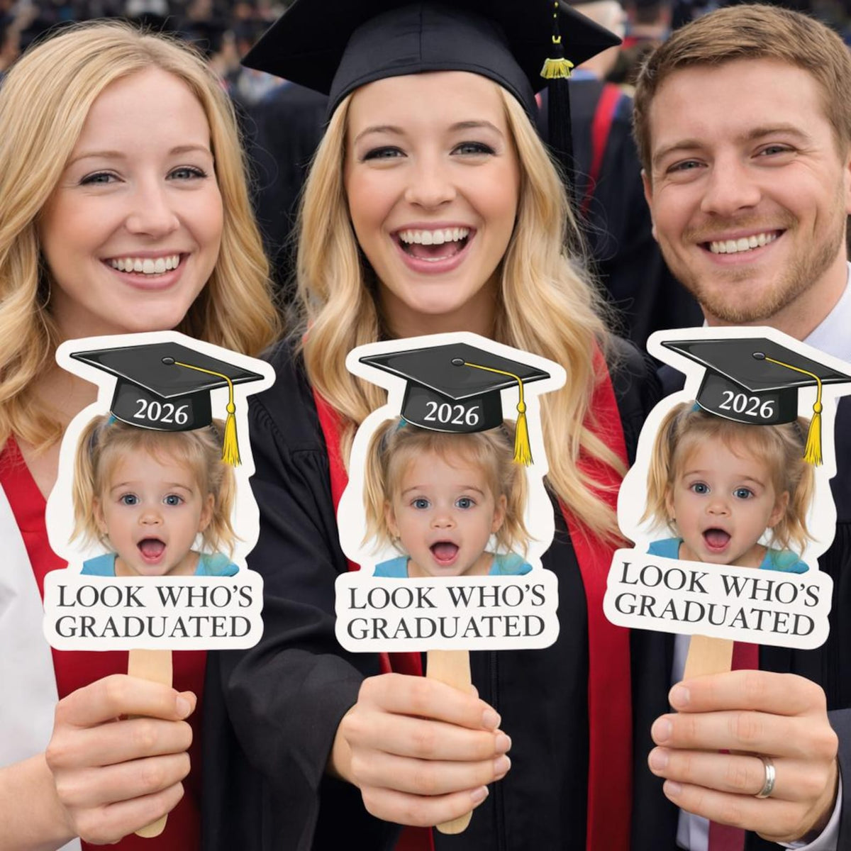 Graduation 2026 Big Heads on a Stick, Face on a Stick, Graduation Fan, Class of 2026, Personalized Graduation Fan Handheld,Gift for Graduate