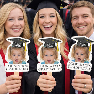 Graduation 2026 Big Heads on a Stick, Face on a Stick, Graduation Fan, Class of 2026, Personalized Graduation Fan Handheld,Gift for Graduate