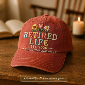 Custom Retired Life Embroidered Hat Retirement Gift Cap Retirement Celebration Hat Funny Retirement Gift for Men Women Est year