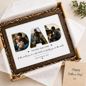 Personalized Photo Sign for Dad, Custom Father's Day Gifts for Daddy, Best Dad Ever Keepsake, Dad Birthday Gifts, Gift for Father