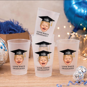 Personalized Funny Graduation Cup Custom Photo, Look Who s Graduated Party Favor, Class of 2026 Grad Party Cups, Custom Graduation Gift