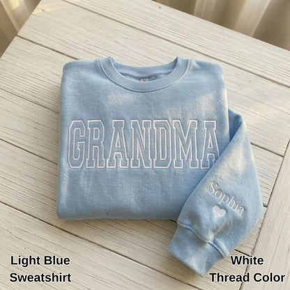 Custom Gigi Mimi Mama Grandma Embroidered Sweatshirt & Hoodie, Mothers Day Gifts for Her, Personalized Embroidery Grandma Crewneck,