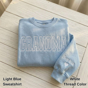 Custom Gigi Mimi Mama Grandma Embroidered Sweatshirt & Hoodie, Mothers Day Gifts for Her, Personalized Embroidery Grandma Crewneck,
