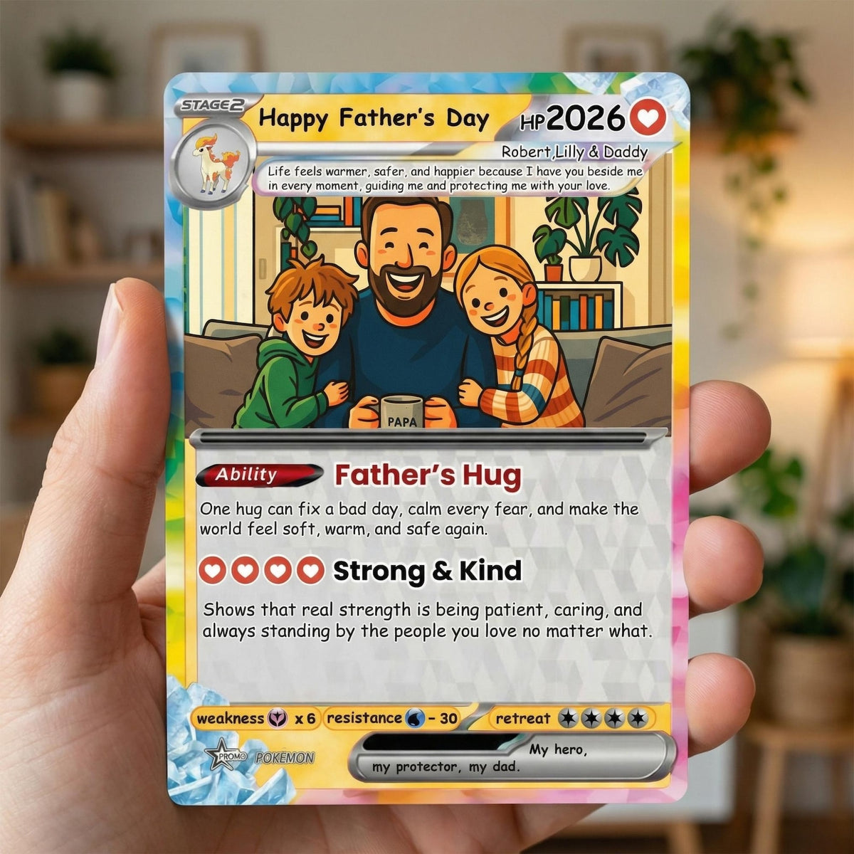 Personalized Poke Card From Photo to Holo Card, Father s Day Gift for Dad, Grandfather , Husband, Anniversary Gift