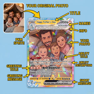 Personalized Poke Card From Photo to Holo Card, Father s Day Gift for Dad, Grandfather , Husband, Anniversary Gift