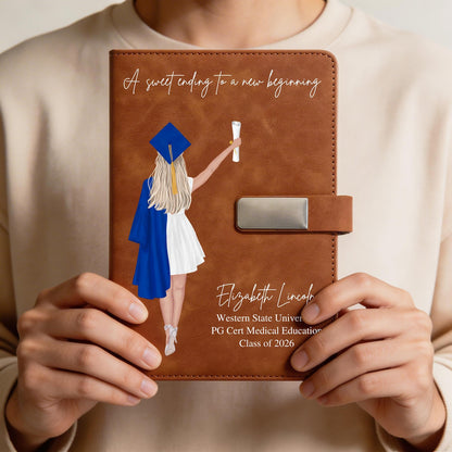 Personalized Graduation Notebook 2026, Custom Name Journal for Her, Class of 2026, Graduation Gifts for Her, College Grad Gift for Daughter