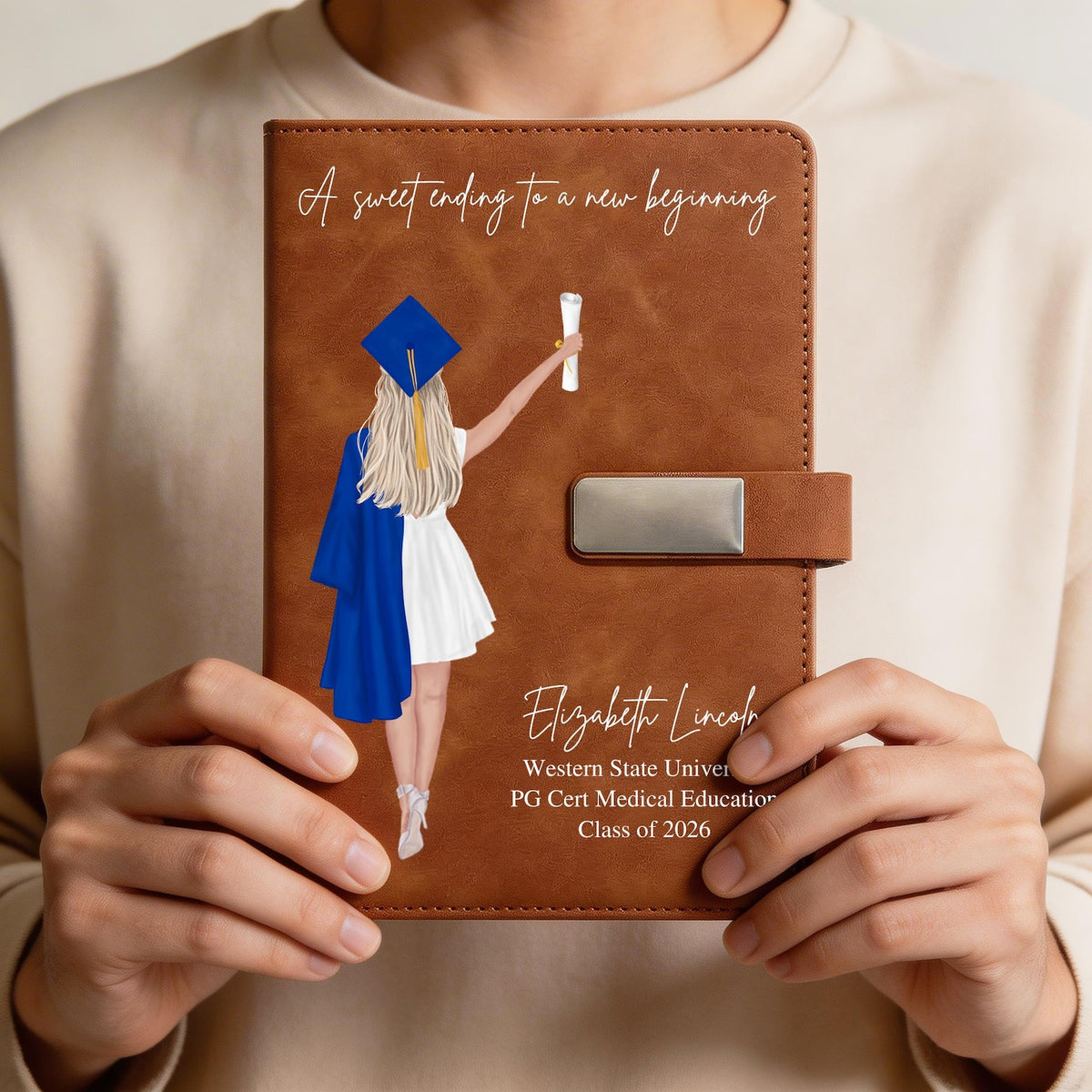 Personalized Graduation Notebook 2026, Custom Name Journal for Her, Class of 2026, Graduation Gifts for Her, College Grad Gift for Daughter