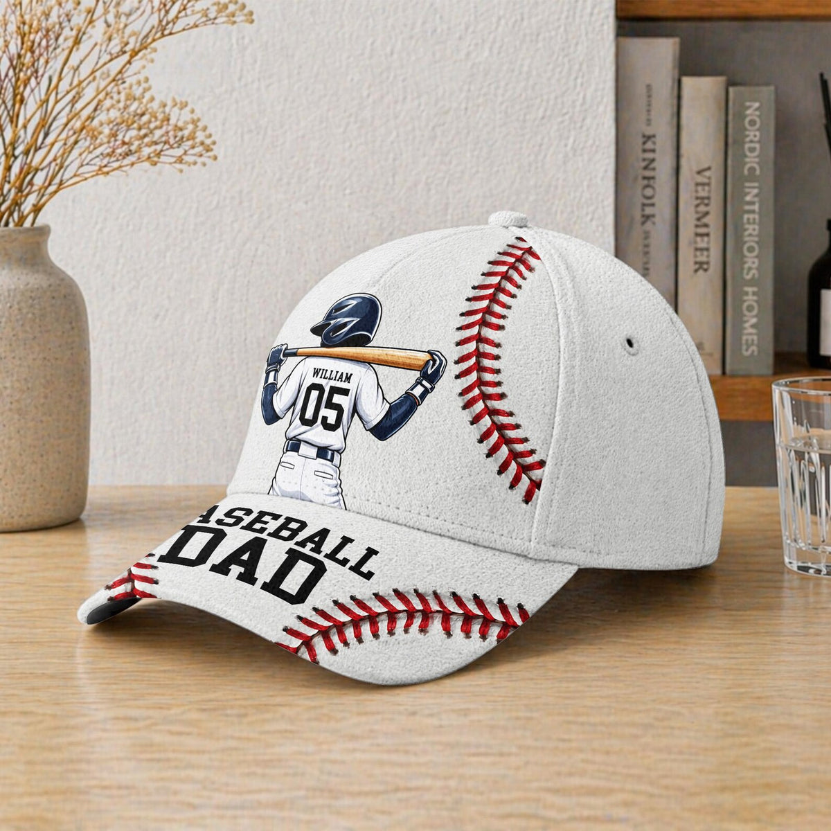 Personalized Baseball Dad Cap, Custom Name Number Hat, Father's Day Gift