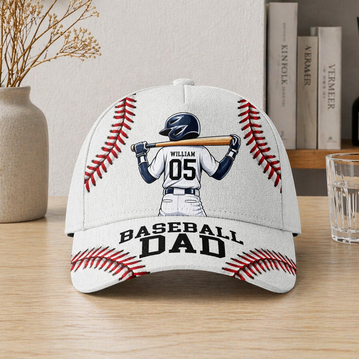 Personalized Baseball Dad Cap, Custom Name Number Hat, Father's Day Gift