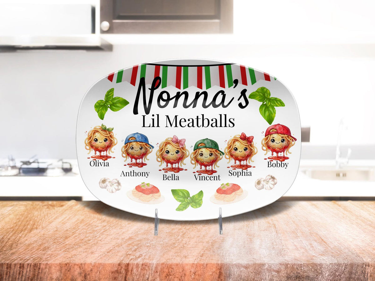 Mother's Day Gift for Nonna, Personalized Grandma Platter, Custom Italian Family Serving Plate, Mother in Law Keepsake Italian Kitchen Decor