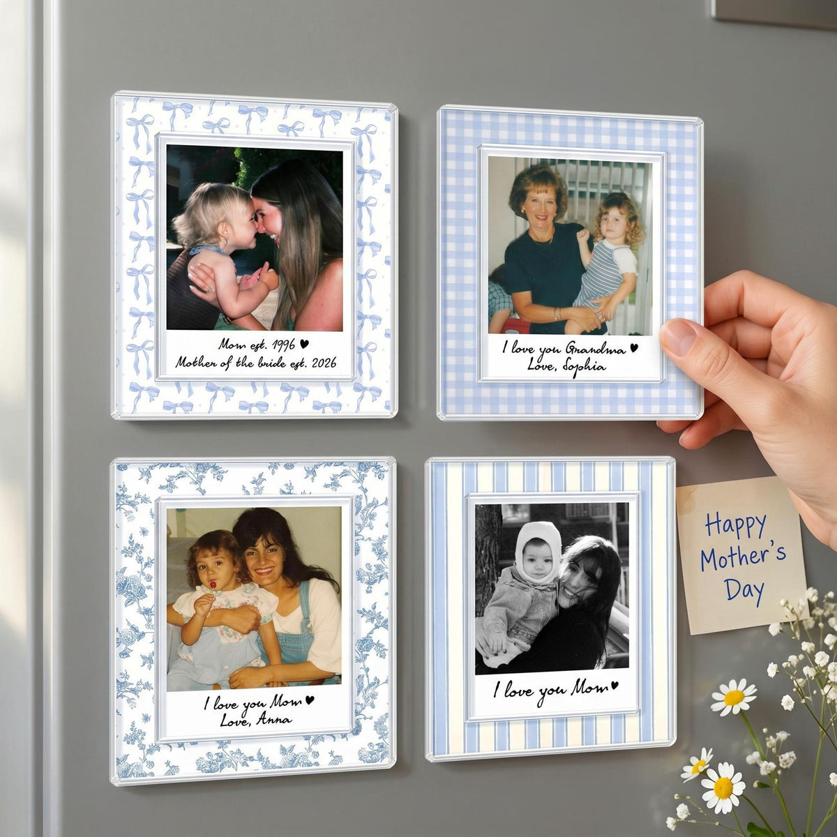 Personalized Photo Mom Fridge Magnet: Custom Mom And Kids Photo Magnet, Mothers Day Gift For Mom, Gift For Grandma, Gift From Kids