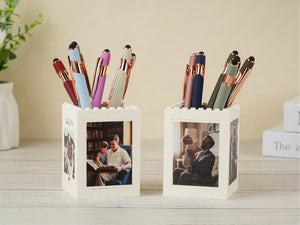 Custom Brick Pencil Pot Personalized Photo Desk Organizer for Dad, Father's day gift for dad grandpa