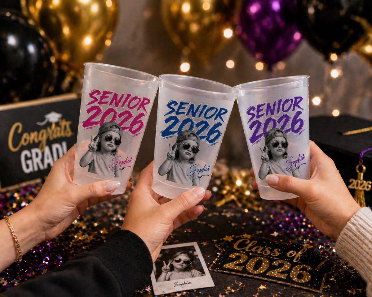 Custom Senior Photo Frosted Cup 2026, Personalized Graduation Photo Cup, Class of 2026 Party Cups, Senior Night Cup, Grad Party Decor