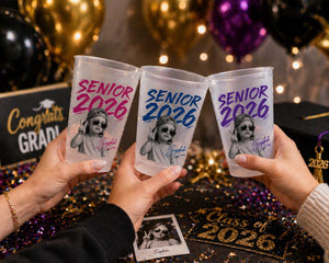Custom Senior Photo Frosted Cup 2026, Personalized Graduation Photo Cup, Class of 2026 Party Cups, Senior Night Cup, Grad Party Decor